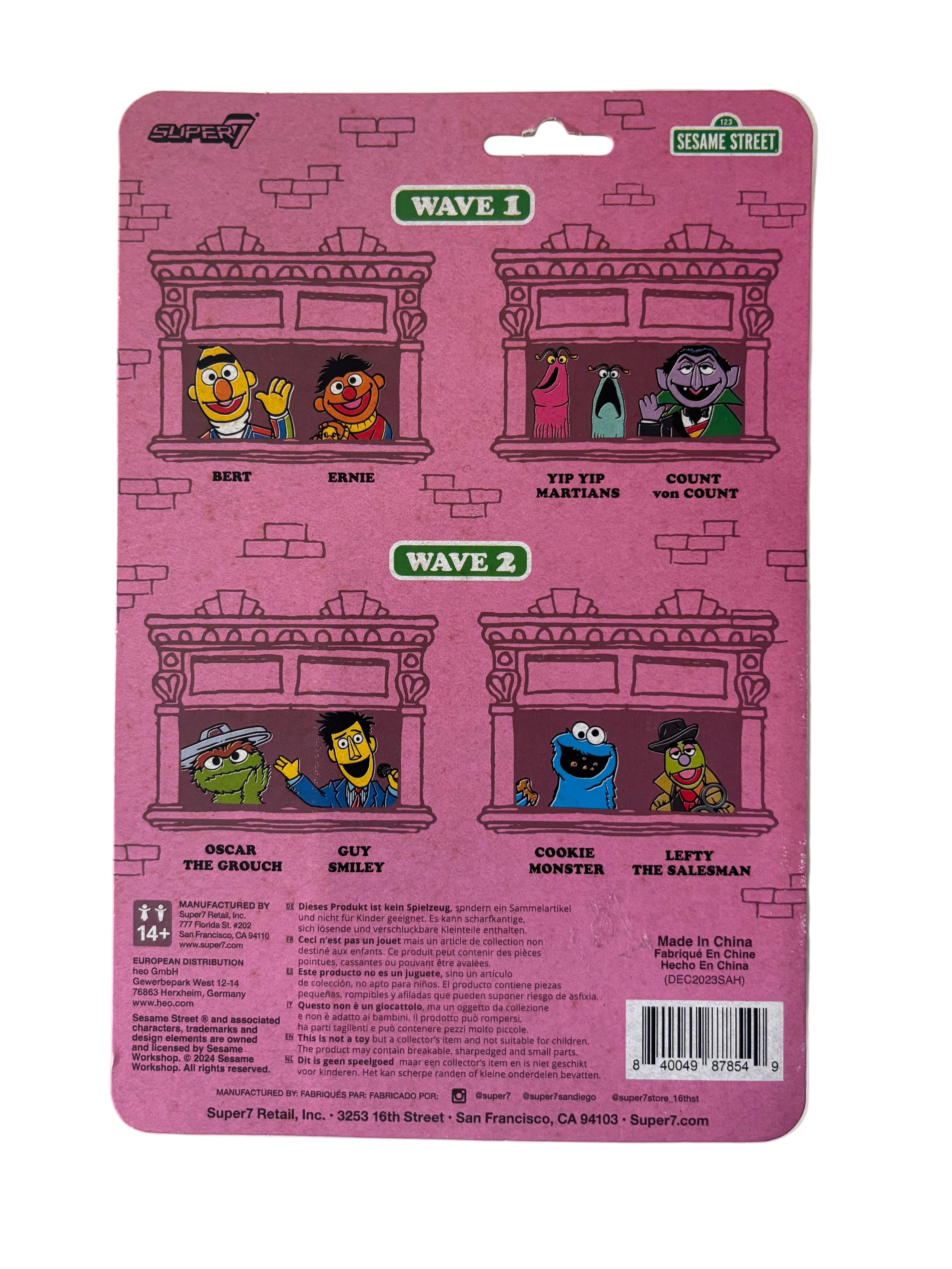 Super7 Sesame Street ReAction Figures Wave 2 Cookie Monster Action Figure